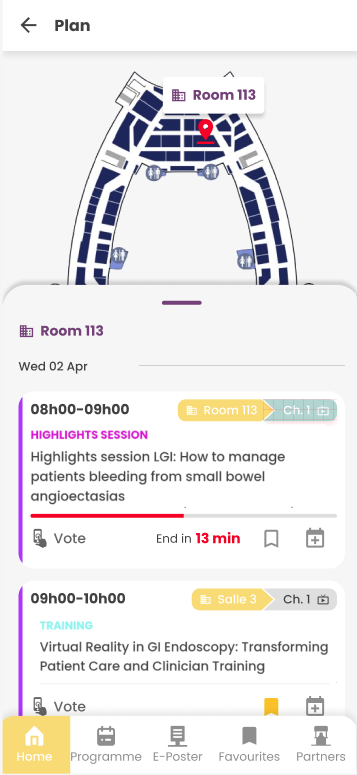Mobile App Schedule page